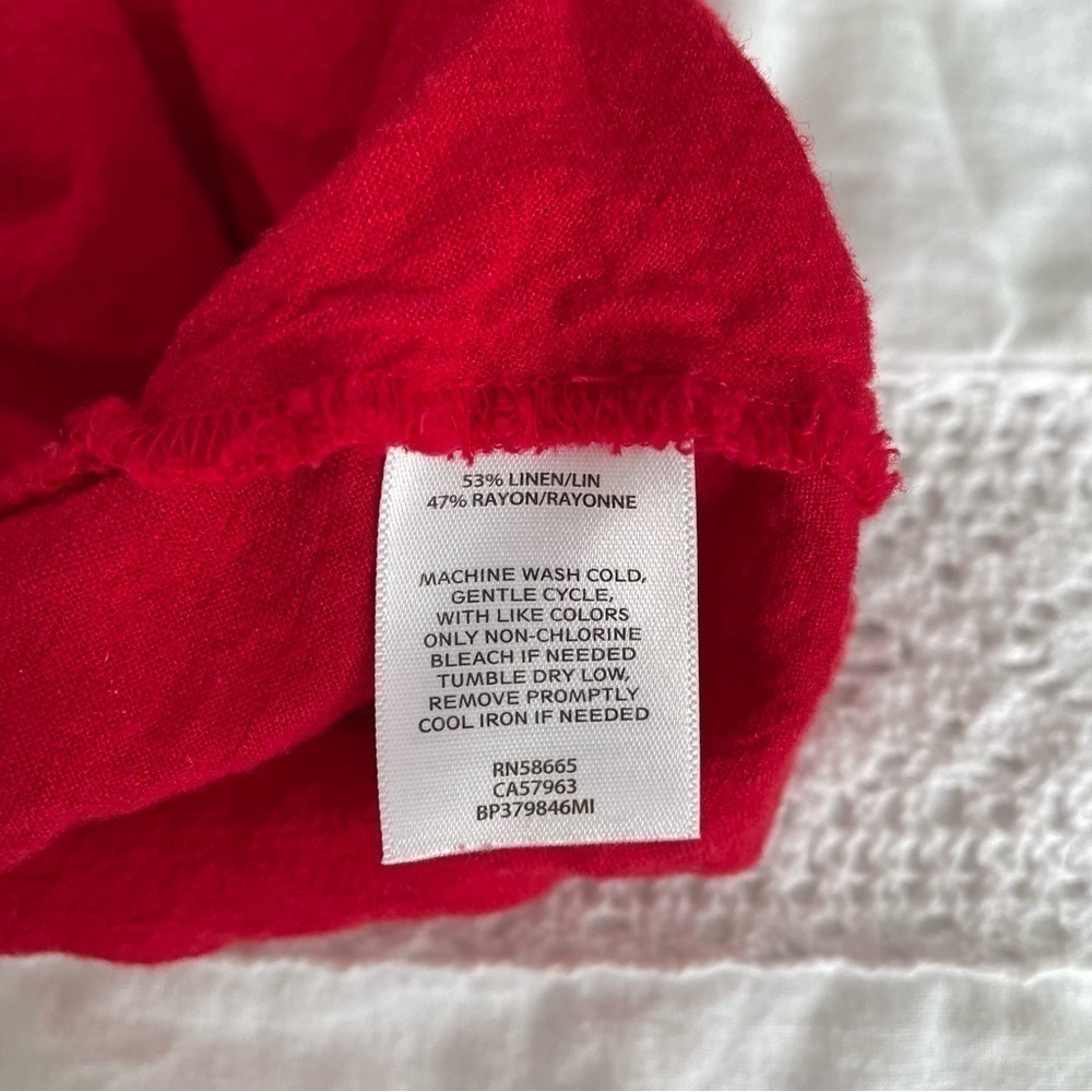 BP SMALL Tiered Linen Blend Camisole red top summer - Picture 5 of 5
